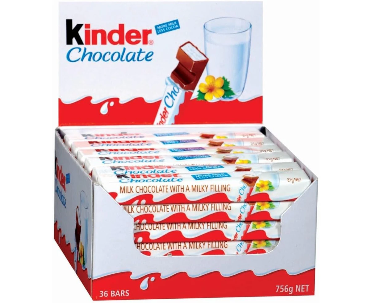 Kinder Maxi Chocolate Bars, 36 x 21 Grams