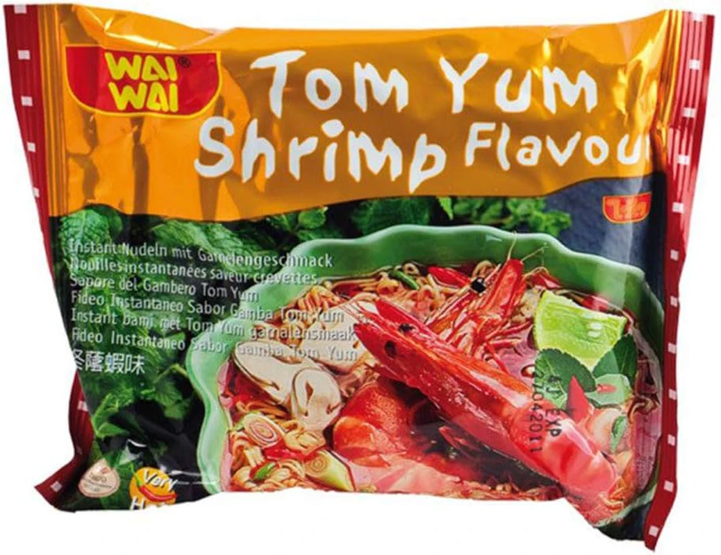 Wai Wai Tom Yum Shrimp Flavour Noodles, 60 g