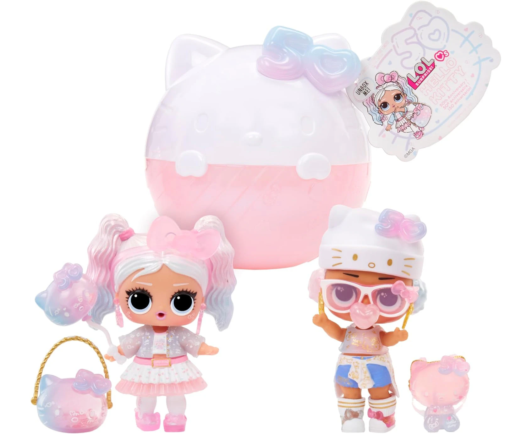 L.O.L. Surprise! Loves Hello Kitty Tots Assortment - Limited Edition Dolls Miss Pearly and Crystal Cutie - Hello Kitty 50th Anniversary Collectible Doll wi