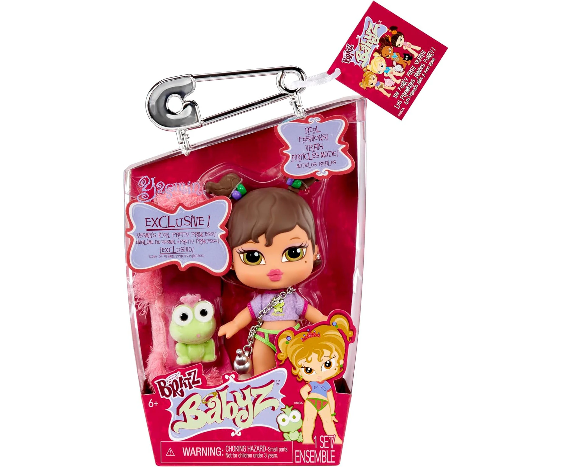 Bratz Babyz Collectible Fashion Doll - Yasmin - with Real Fashions and Pet - Kids Toy - Great for Ages 6 and Older