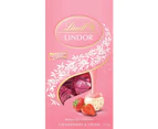 Lindt Lindor Strawberries & Cream White Chocolate Bag 125g