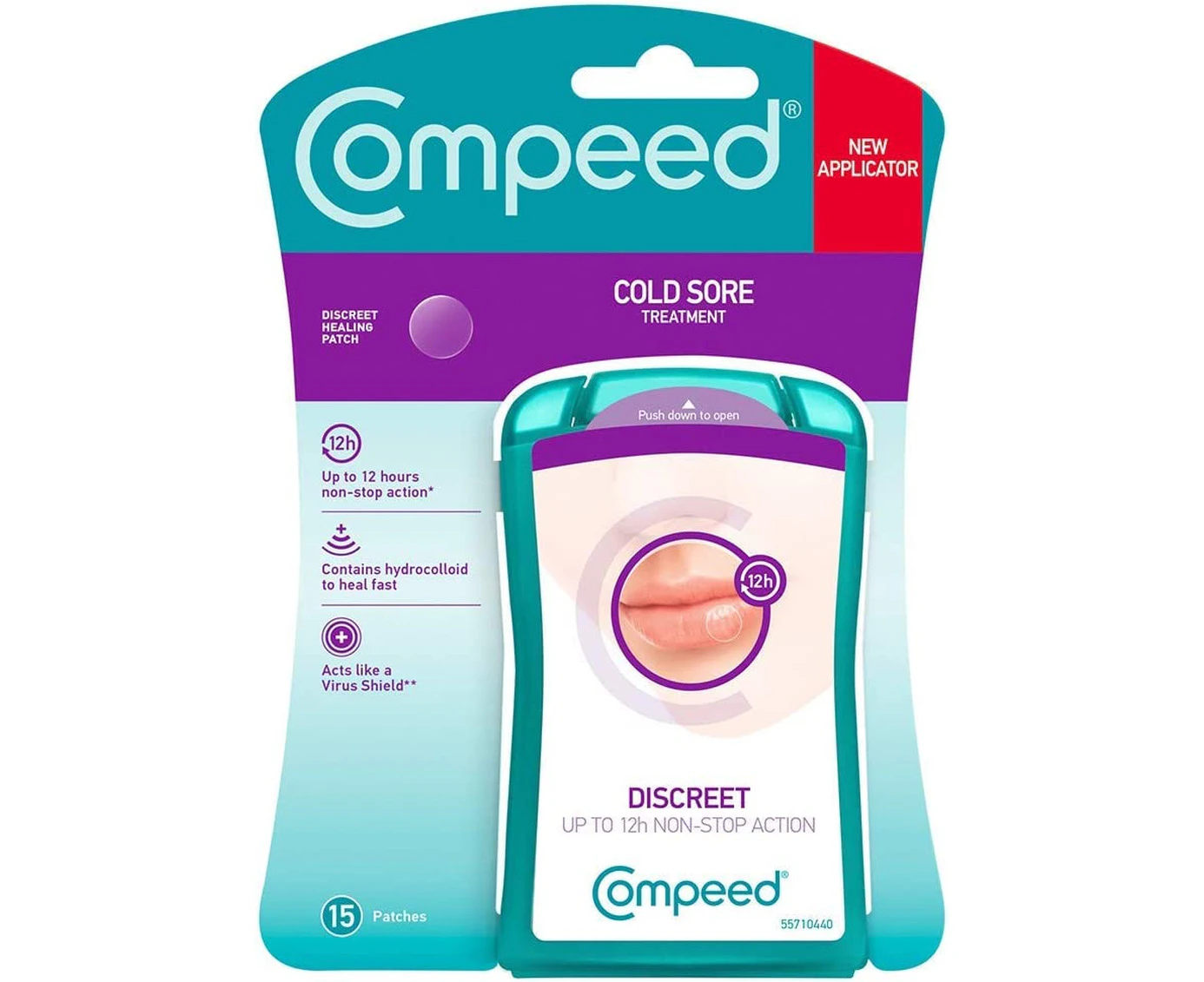 Compeed Cold Sore Discreet Healing Patch, 15 Patches, Cold Sore Treatment, More Convenient than Cold Sore Creams, Dimensions: 1.5cmx1.5cm