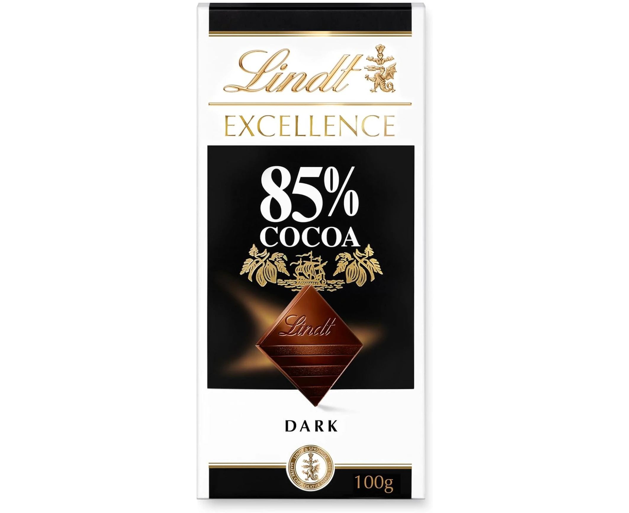 Lindt EXCELLENCE 85% Cocoa Dark Chocolate - Block, 100g - An indulgent treat for anytime of the day. Full-bodied dark chocolate masterfully balanced with d