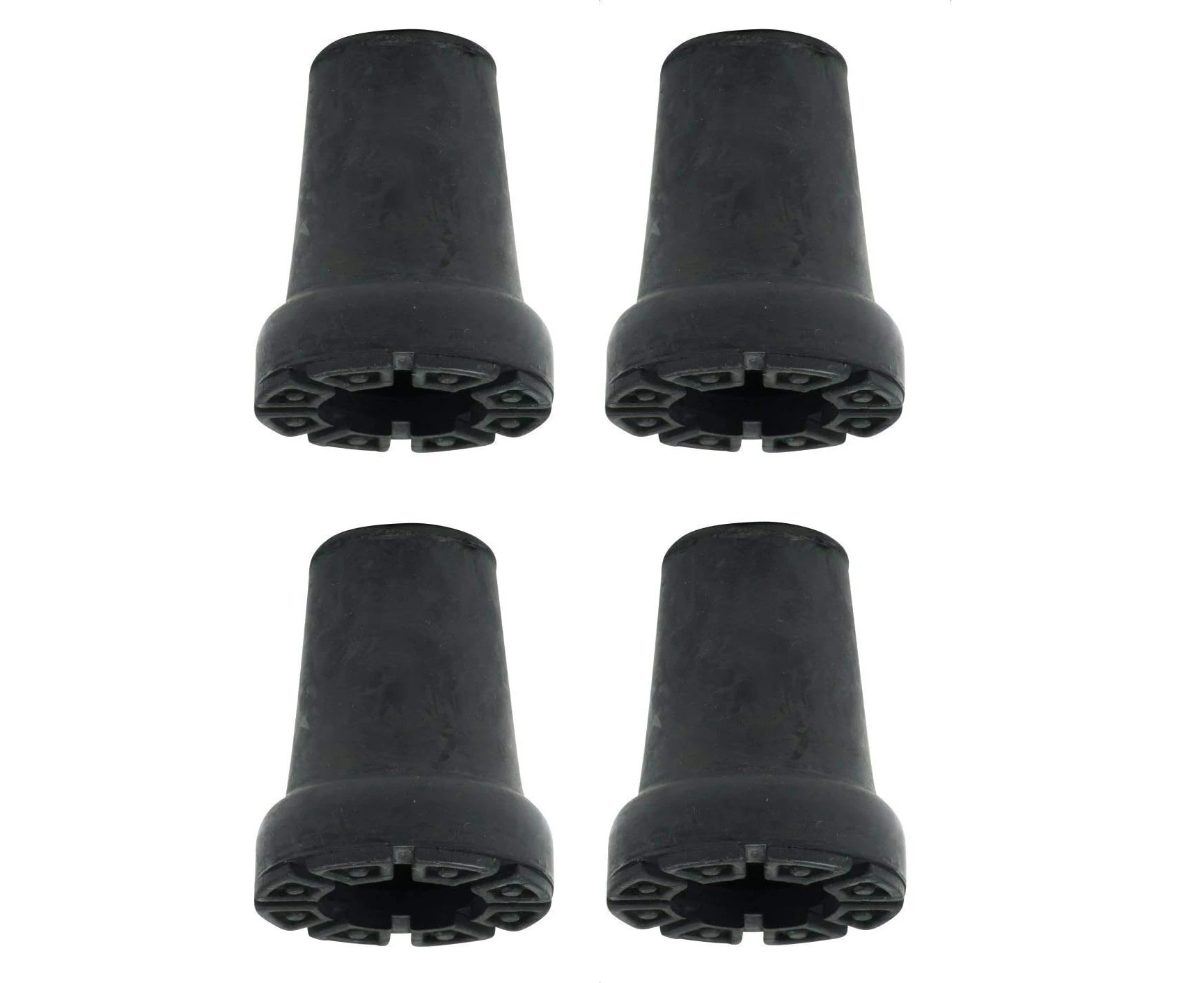 Pack of Four Shock Absorbing 19mm Rubber Ferrules Tips for Walking Sticks & Crutches - by Lifeswonderful