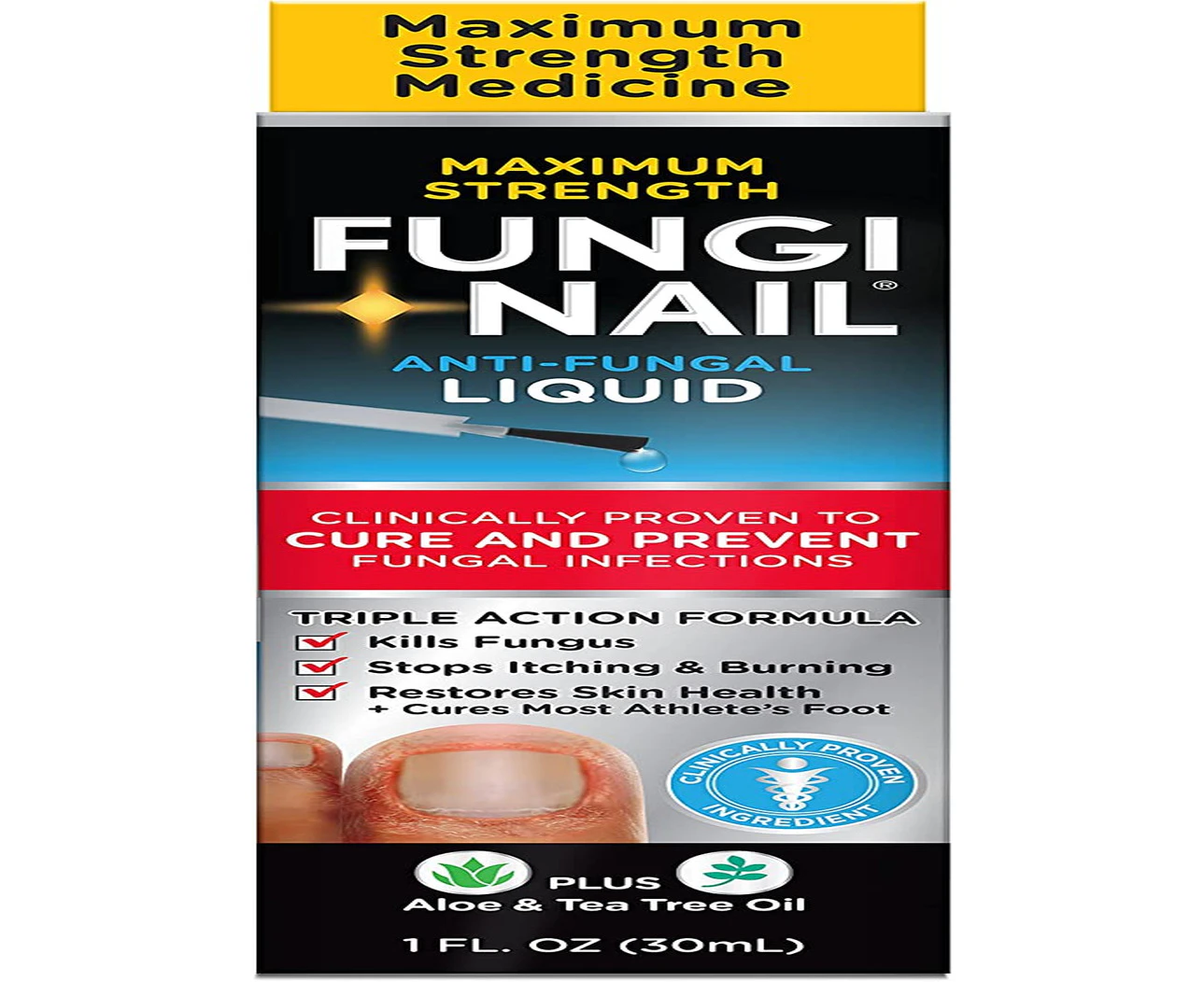 Fungi-Nail Anti-Fungal Solution, 1 Ounce - Kills Fungus That Can Lead To Nail Fungus & Athlete's Foot w/ Tolnaftate & Clinically Proven to Cure Fungal Infe