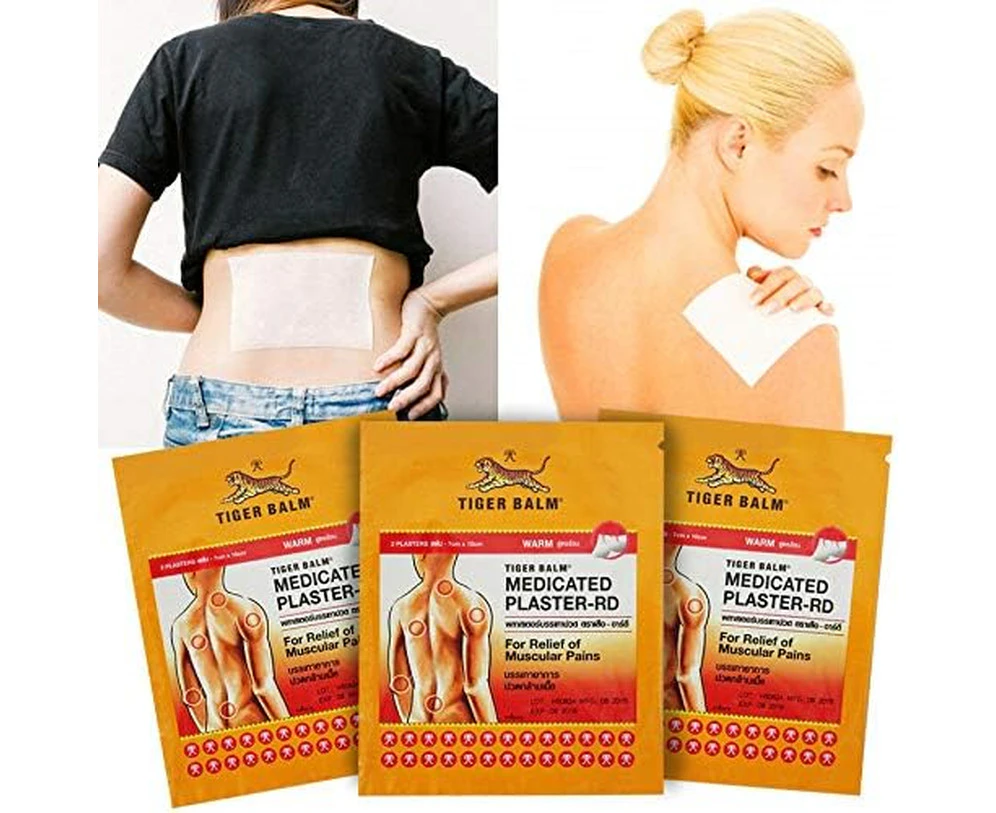 TIGER BALM PLASTER (WARM) 10cm x 14cm (27 Patches) - For back and shoulder blades