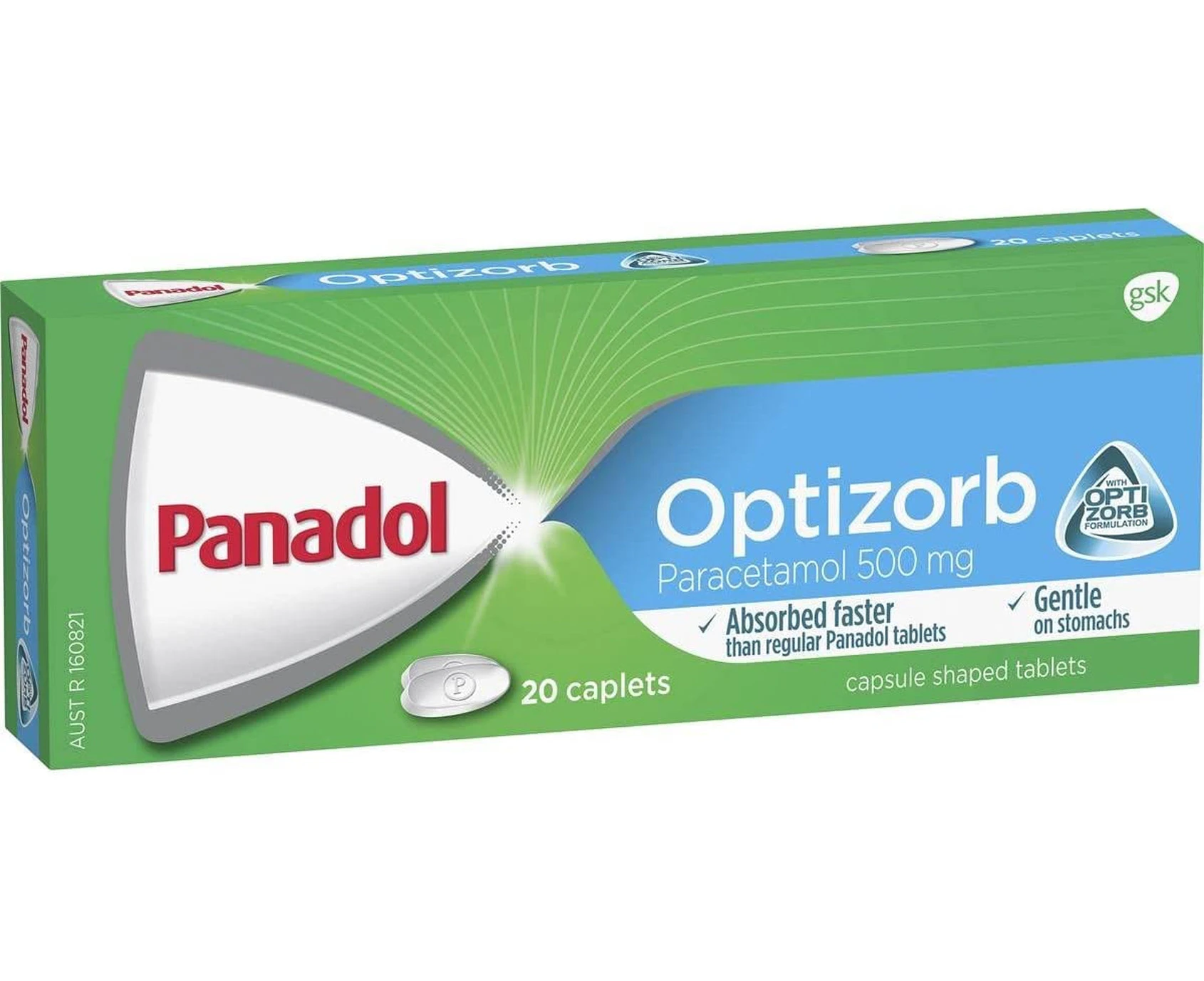 Panadol with Optizorb for Pain Relief, Paracetamol - 500mg 20 Caplets