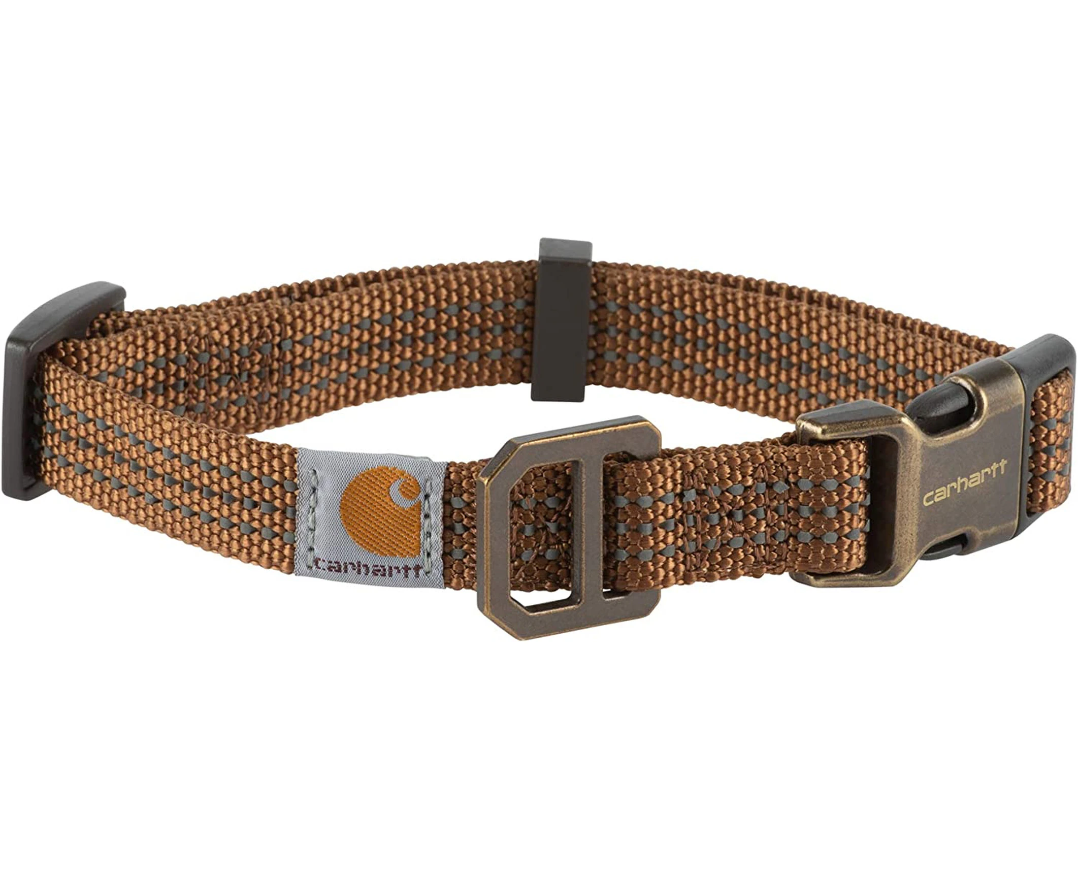 Carhartt Dog Collar Brown/Brushed Brass, Medium