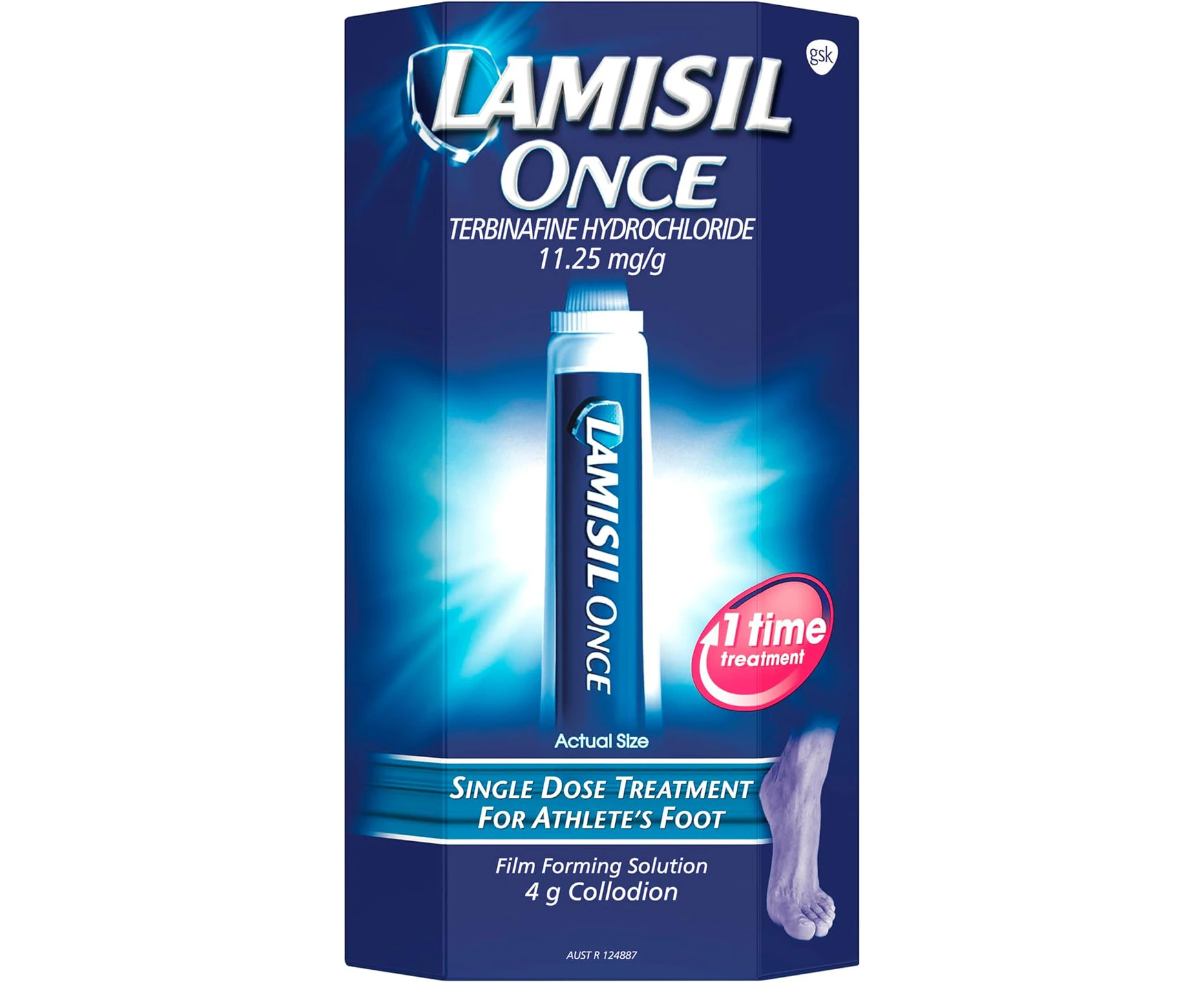 Lamisil Once | Single Dose Athlete’s Foot Treatment |Relieves Itching, Burning, Cracking Symptoms| Antifungal Solution 4g