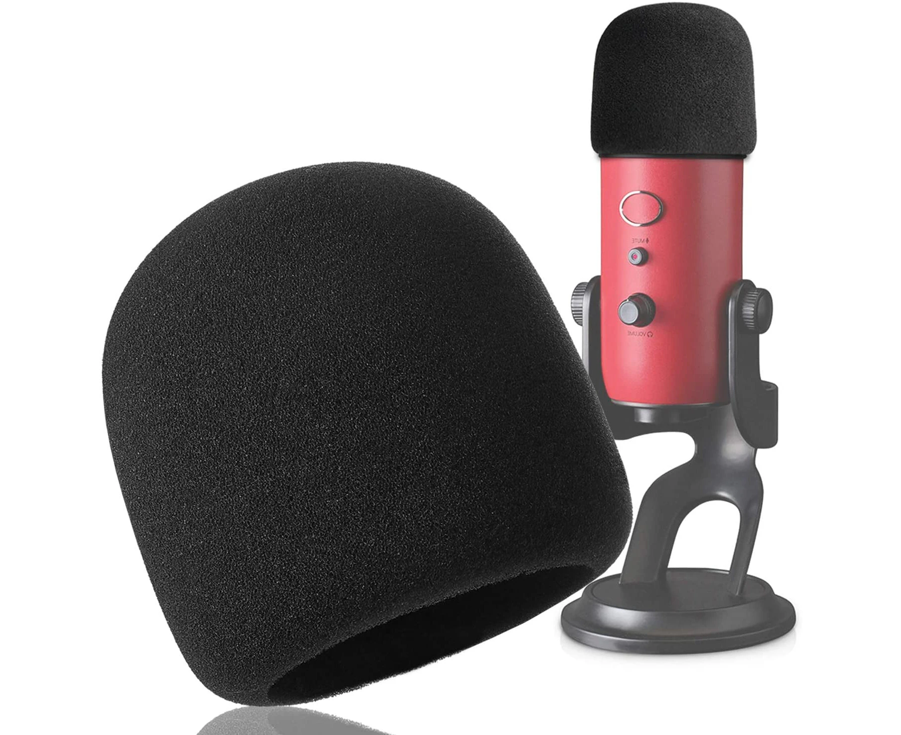 YOUSHARES Foam Microphone Windscreen - Large Size Microphone Cover for Blue Yeti, Yeti Pro, MXL, Audio Technica and Other Large Microphones (Black)