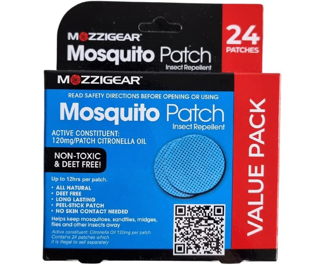 Mozzigear Mosquito Patch - Sticker Insect Repellent 24 Value Pack - Non-Toxic and DEET Free – Citronella Essential Oil –Blue Patches - Up to 12 hours prote