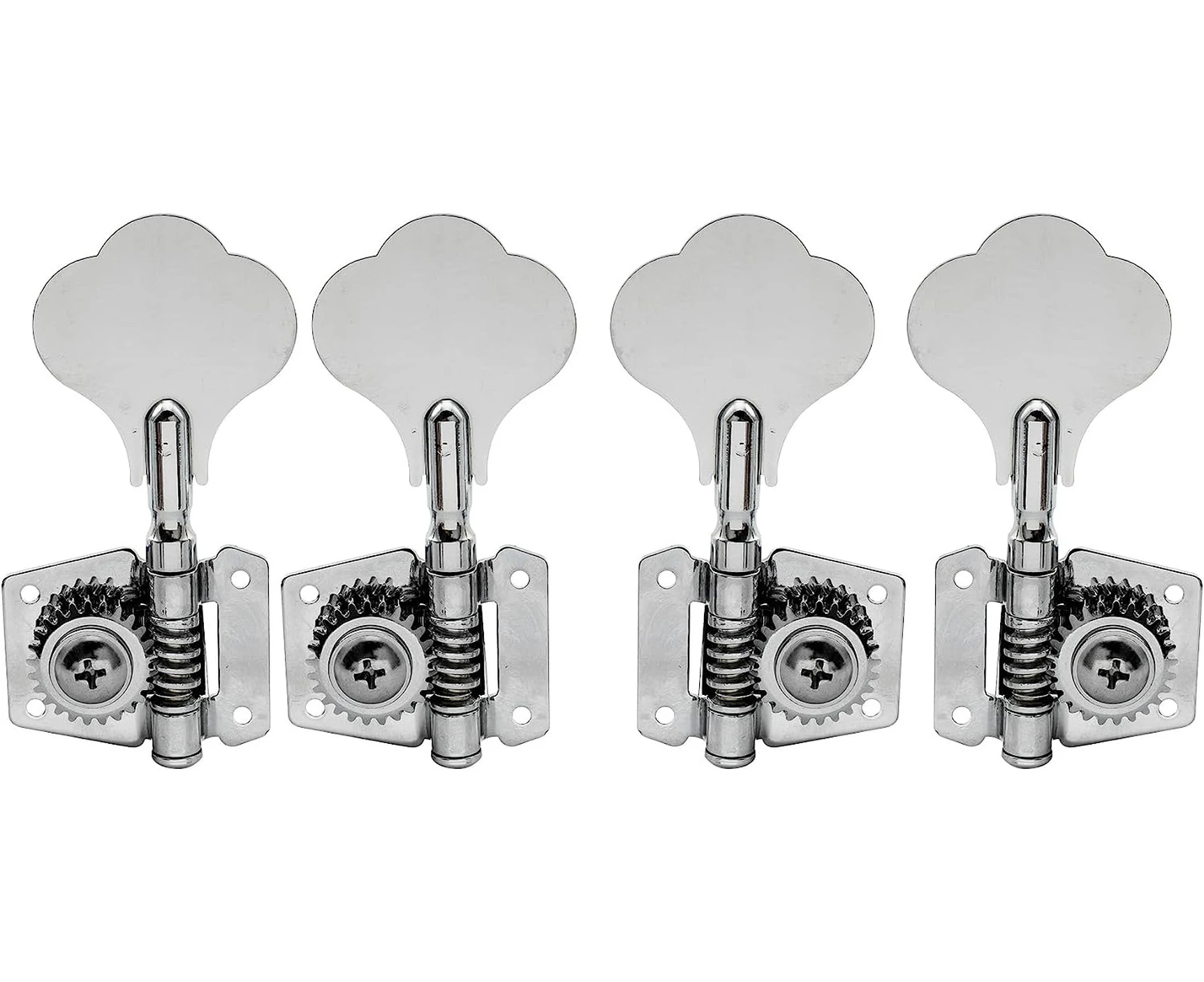 Musiclily 2R2L Open Gear Bass Tuners Tuning Pegs Keys Machine Heads Set, Chrome(4 Pieces)