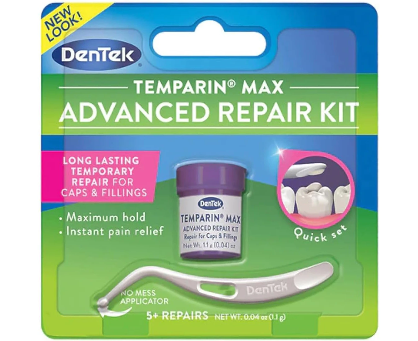 DenTek Temparin Max Lost Filling and Loose Cap Repair Kit | One Step Formula | 5+ Repairs | 0.04 Ounces | 1-Pack