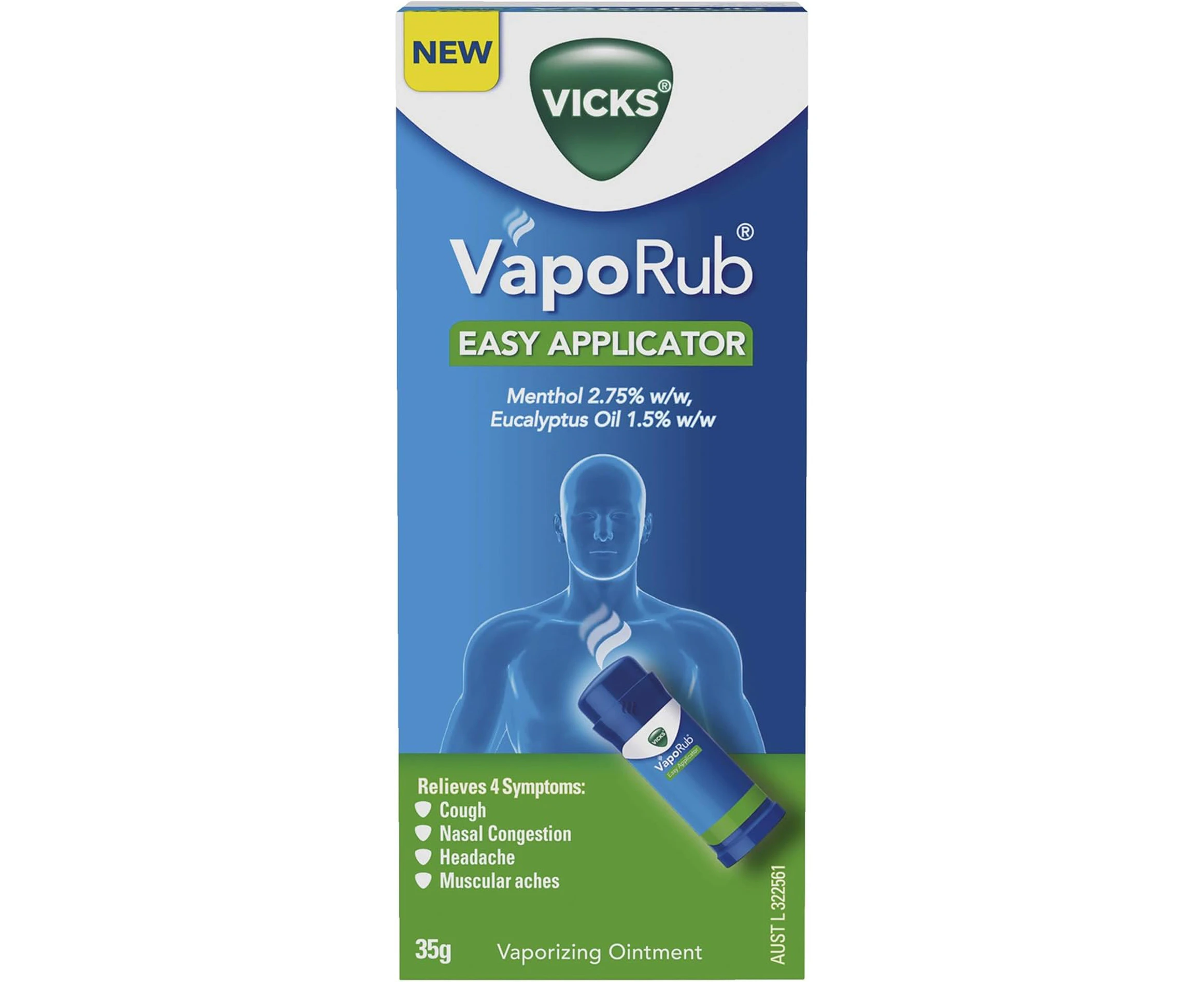 Vicks Vapo Rub Easy Applicator, 35 Grams