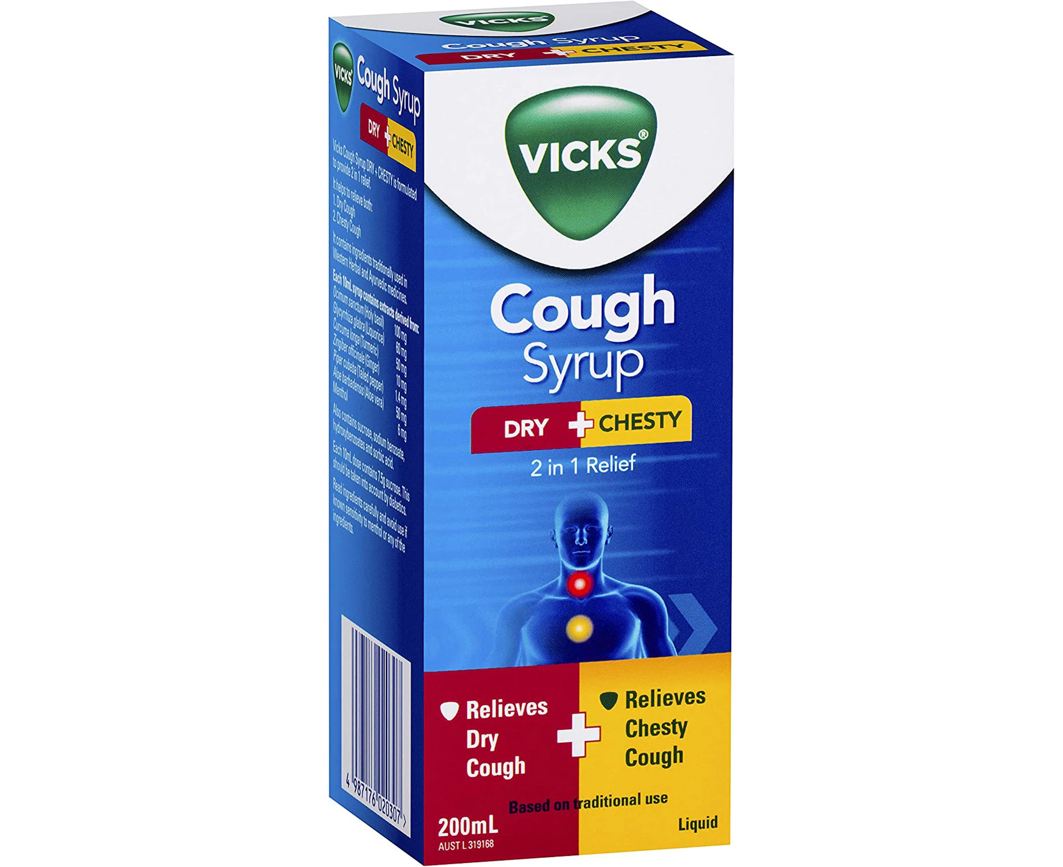 Vicks Cough Syrup Dry + Chesty, 200ml