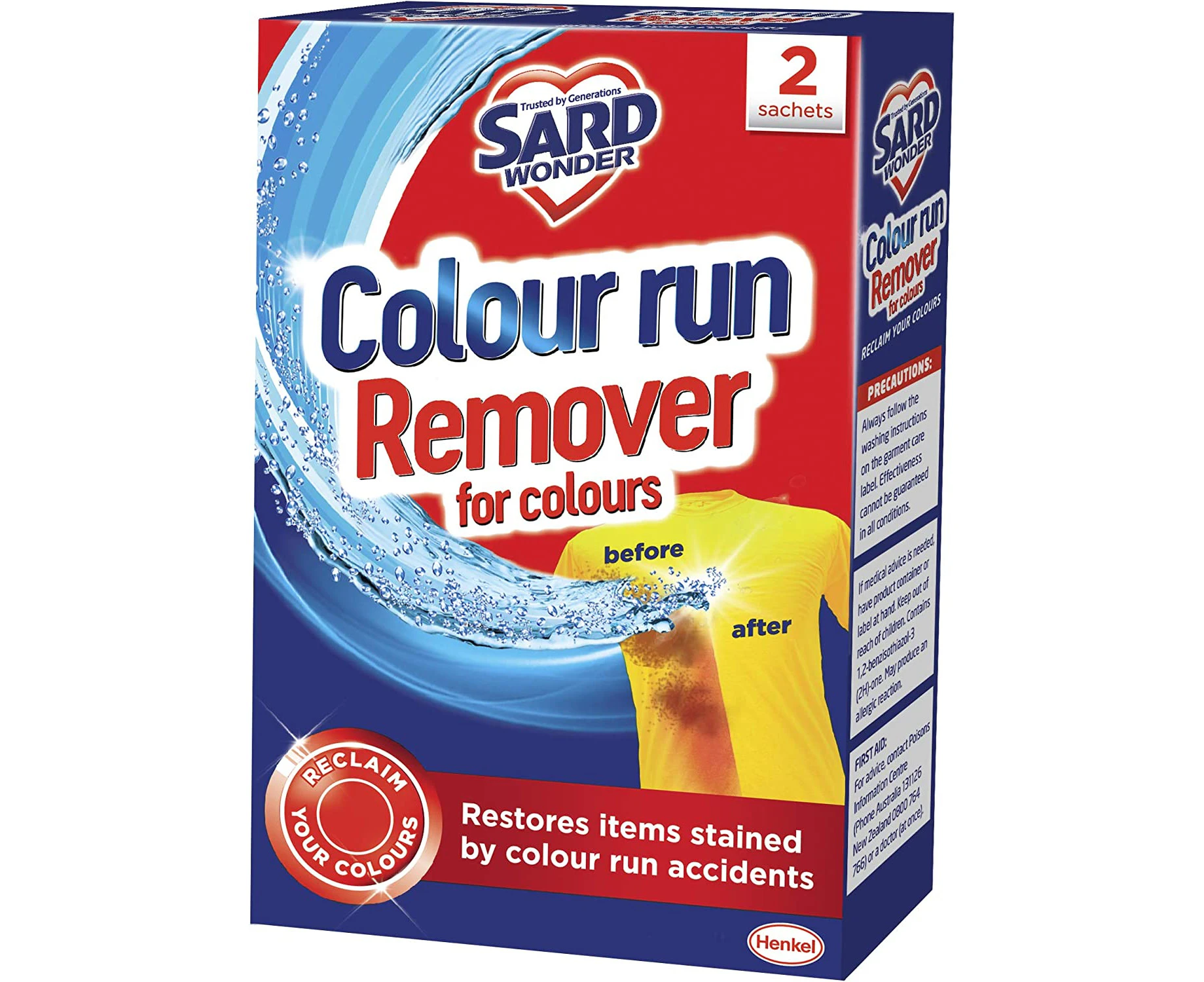 Sard Colour Run Remover for Colours for Machine or Hand Use, 2 Sachets, 150ml