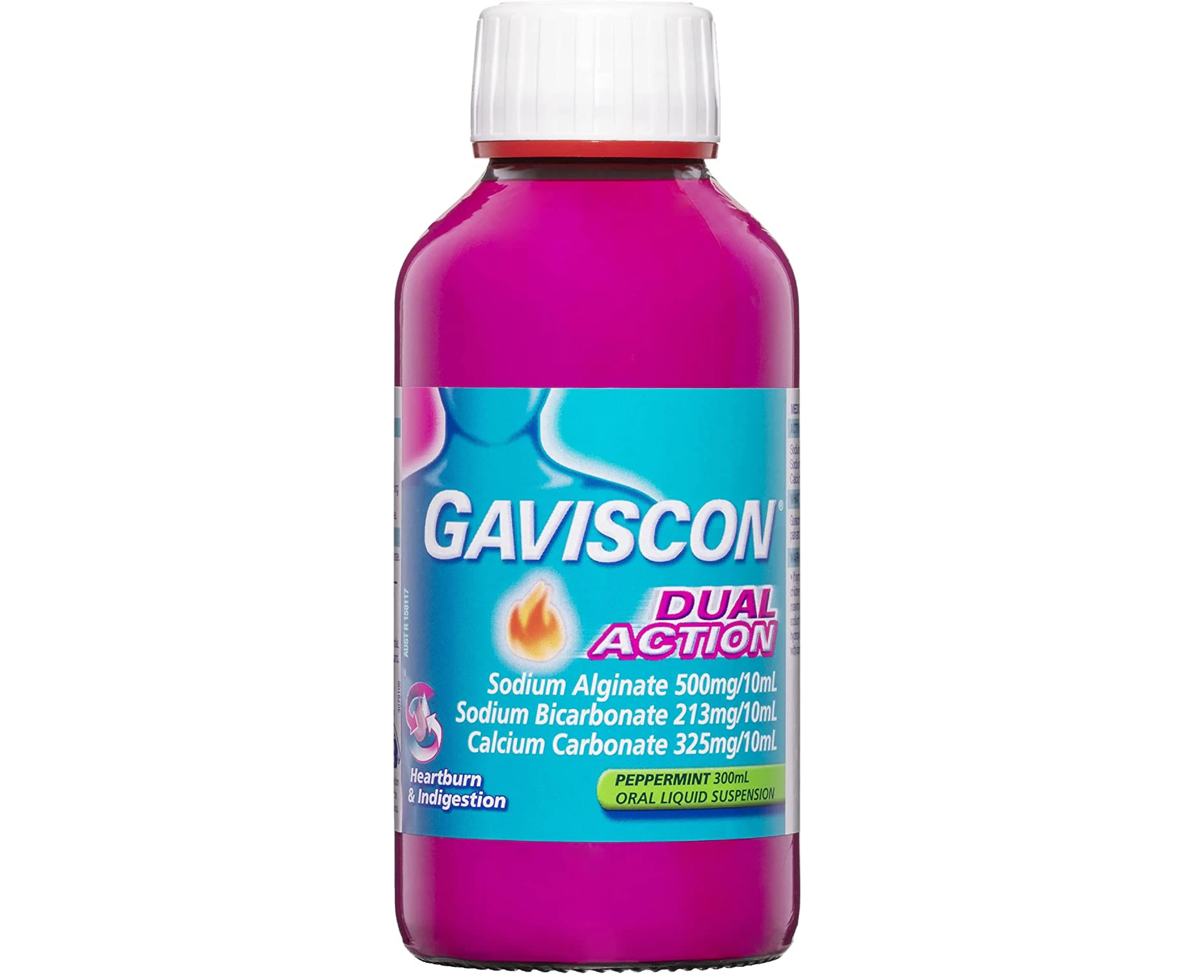 Gaviscon Dual Action Liquid Heartburn and Indigestion Relief, Peppermint, 300ml