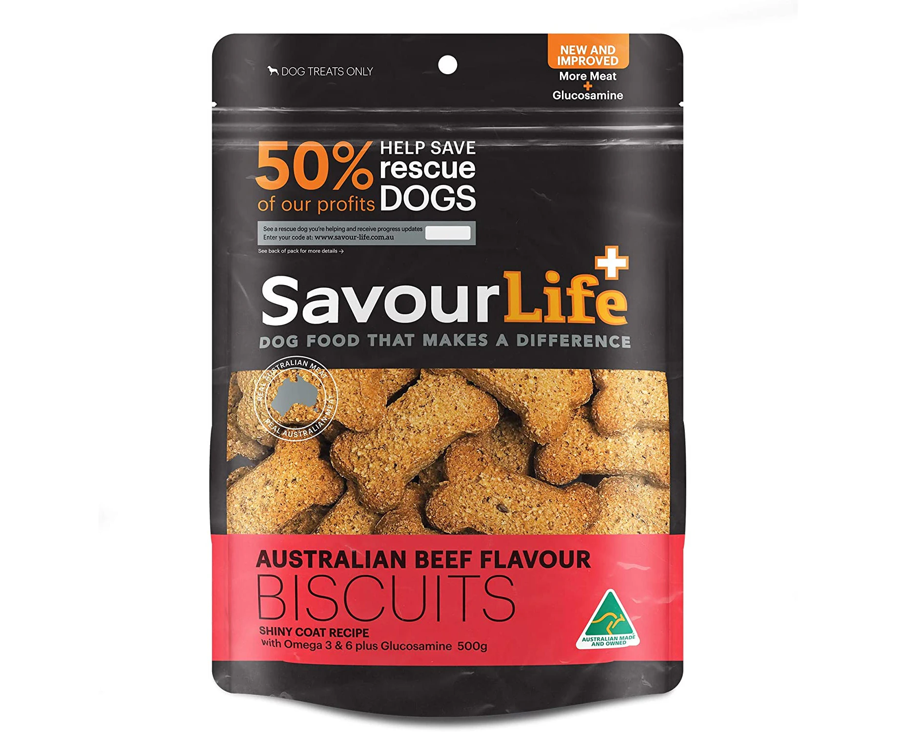 SavourLife Australian Beef Flavor Biscuits, 500 Grams (CART1)