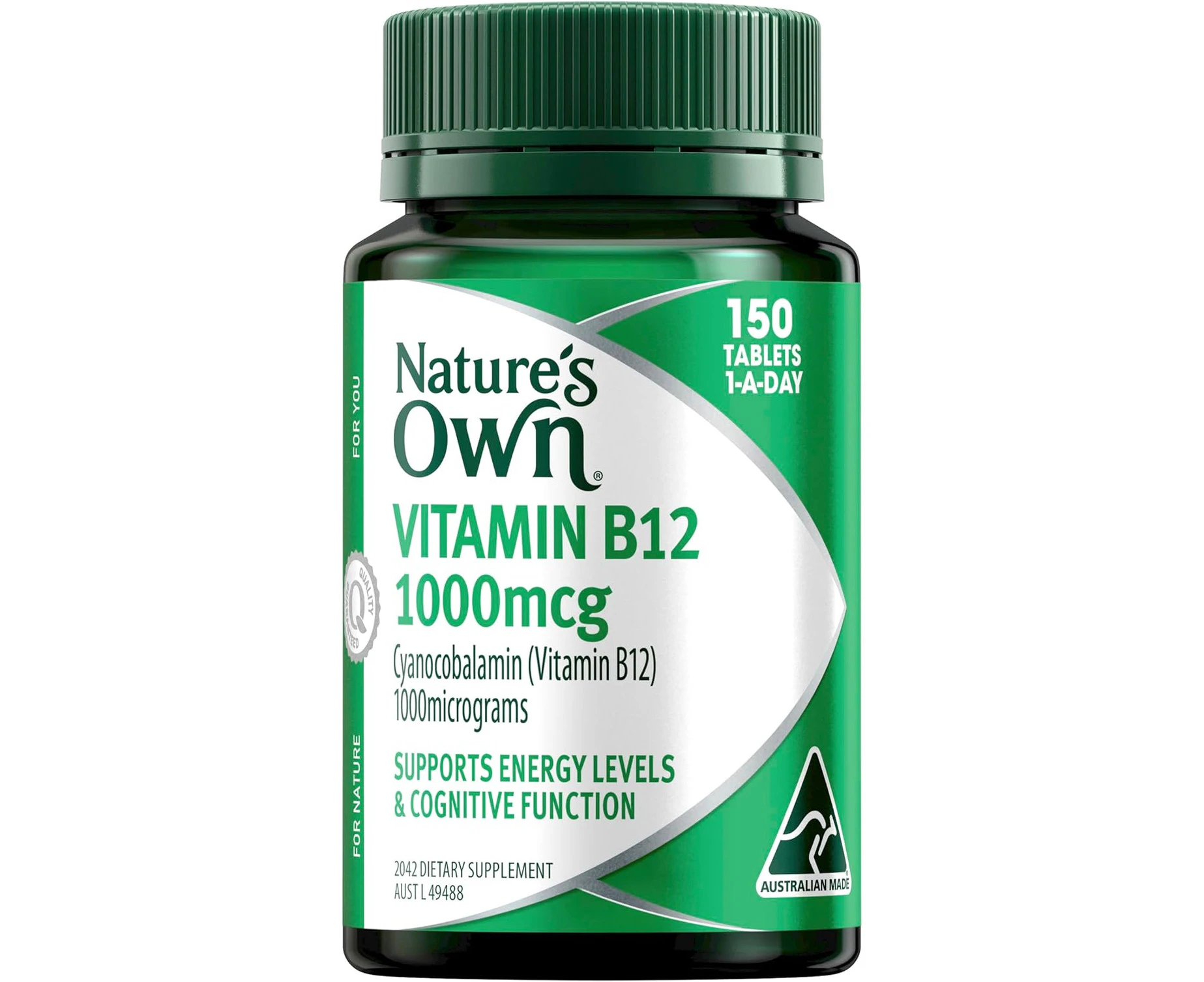 Nature's Own Vitamin B12 1000mcg Tablets 150 - Vitamin B Supports Energy Levels, Mental, Nervous System Function - Blood Cell Production - Relieves Fatigue