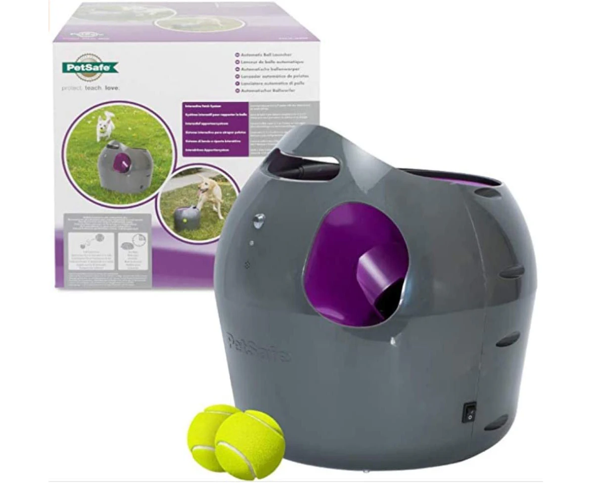 Automatic Ball Launcher Dog Toy, Interactive Tennis Ball Throwing Machine for Dogs, Water Resistant