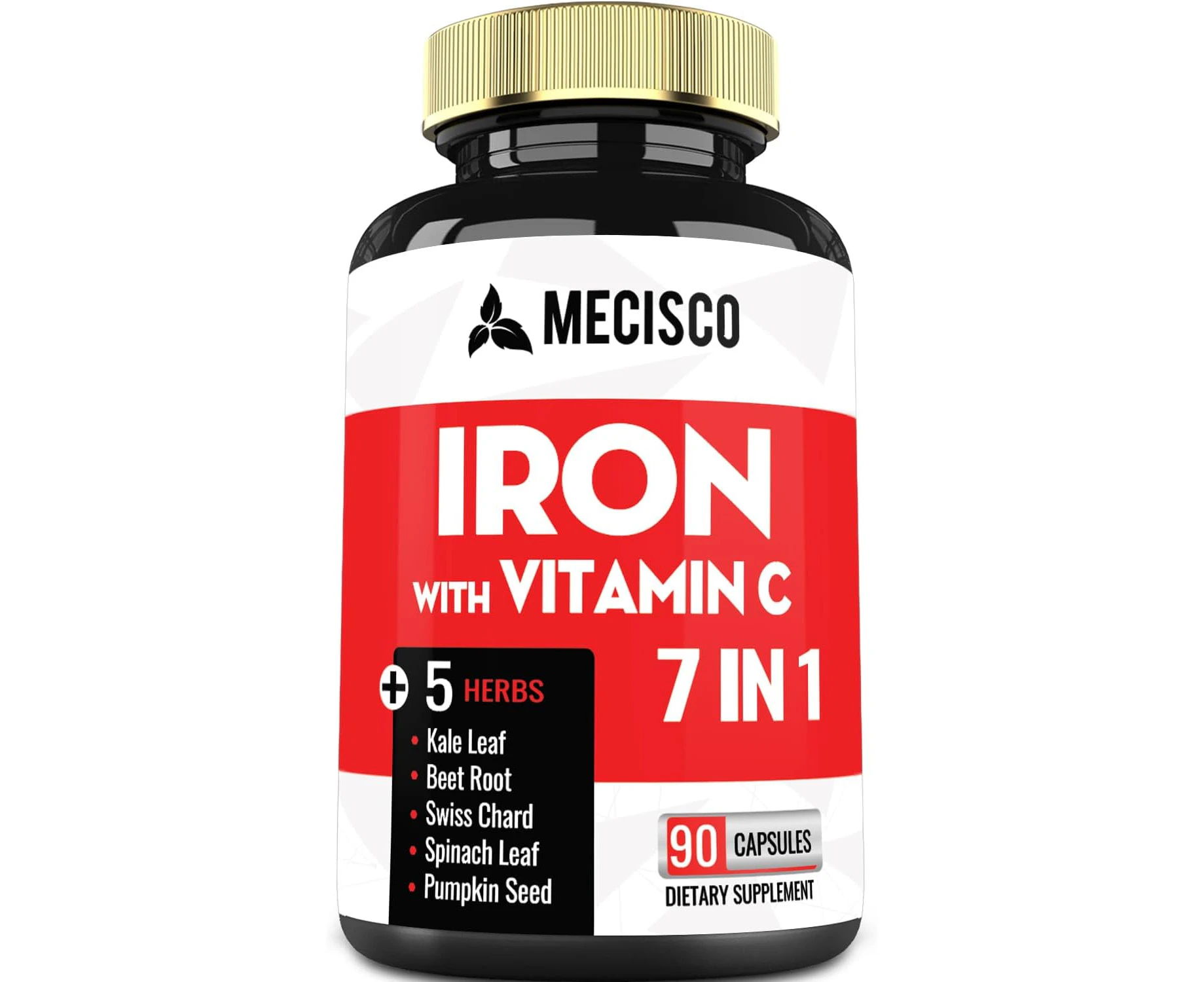 Iron and Vitamin C Supplement 17800mg - 7in1 Concentrated with Beet Root, Spinach, Kale, Swiss Chard & Pumpkin - Body Balance, Natural Mood & Immune Suppor