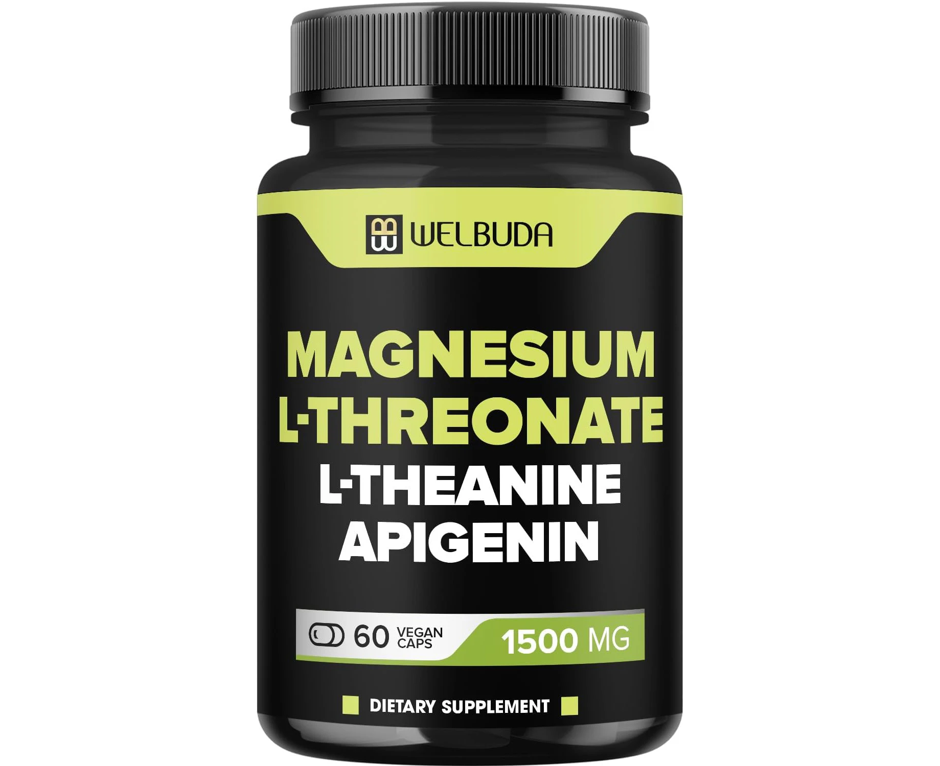 60 Capsules - Magnesium L-Threonate with L-Theanine & Apigenin - 1500mg Magnesium Supplement - Support for Bone Health & Immune System