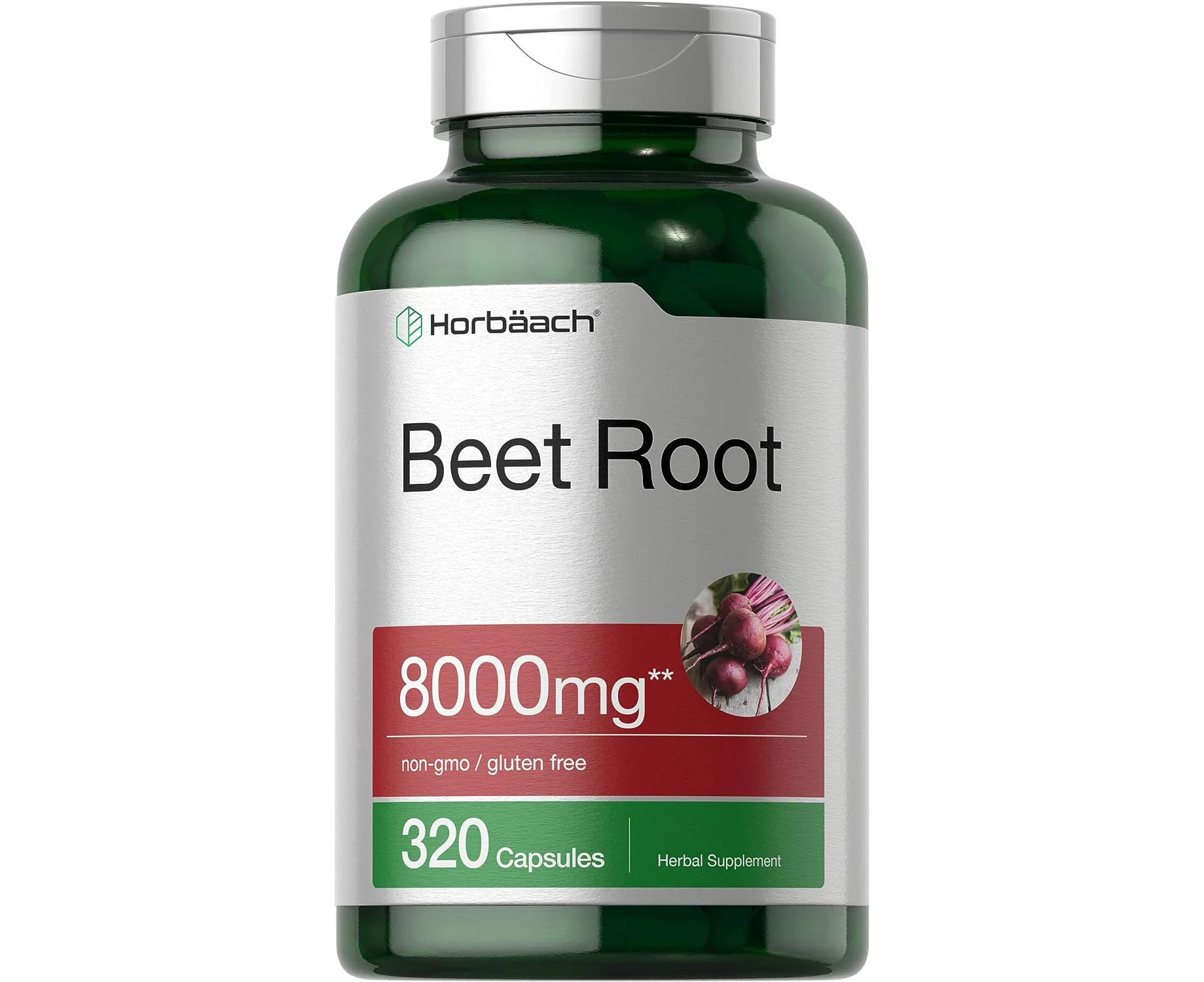 Beet Root Capsules 8000mg | 320 Count | Non-GMO, Gluten Free | Herbal Extract Supplement | by Horbaach