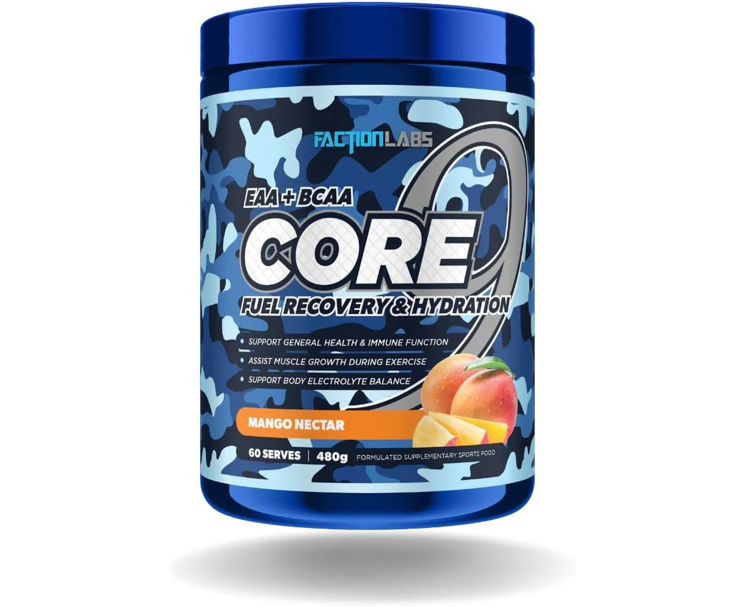 Faction Labs Core 9 EAA + BCAA 60 Serves (Mango Nectar)