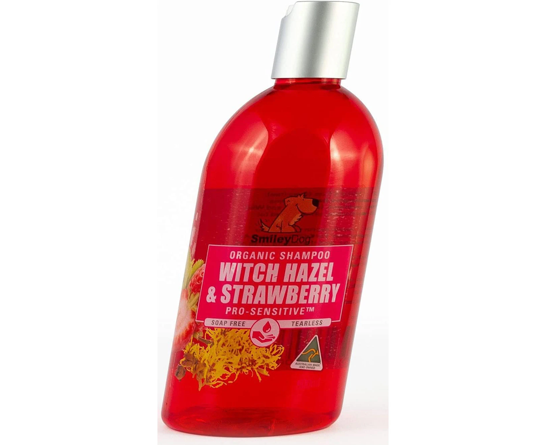 Smiley Dog Organic Witch Hazel & Strawberry Shampoo, 500 ml, Red (Pack of 1)