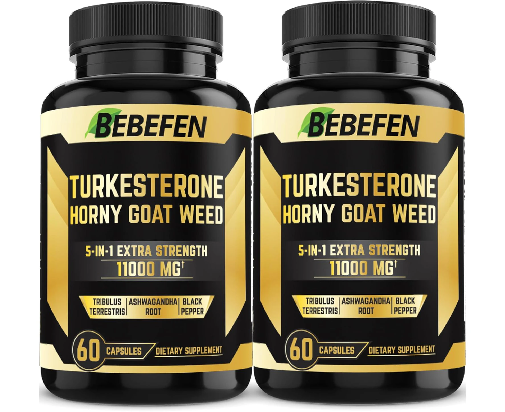 Turkesterone Capsules 11000mg - [10% Turkesterone] - Horny Goat Weed, Ashwagandha - 60 Capsules (Pack of 2)