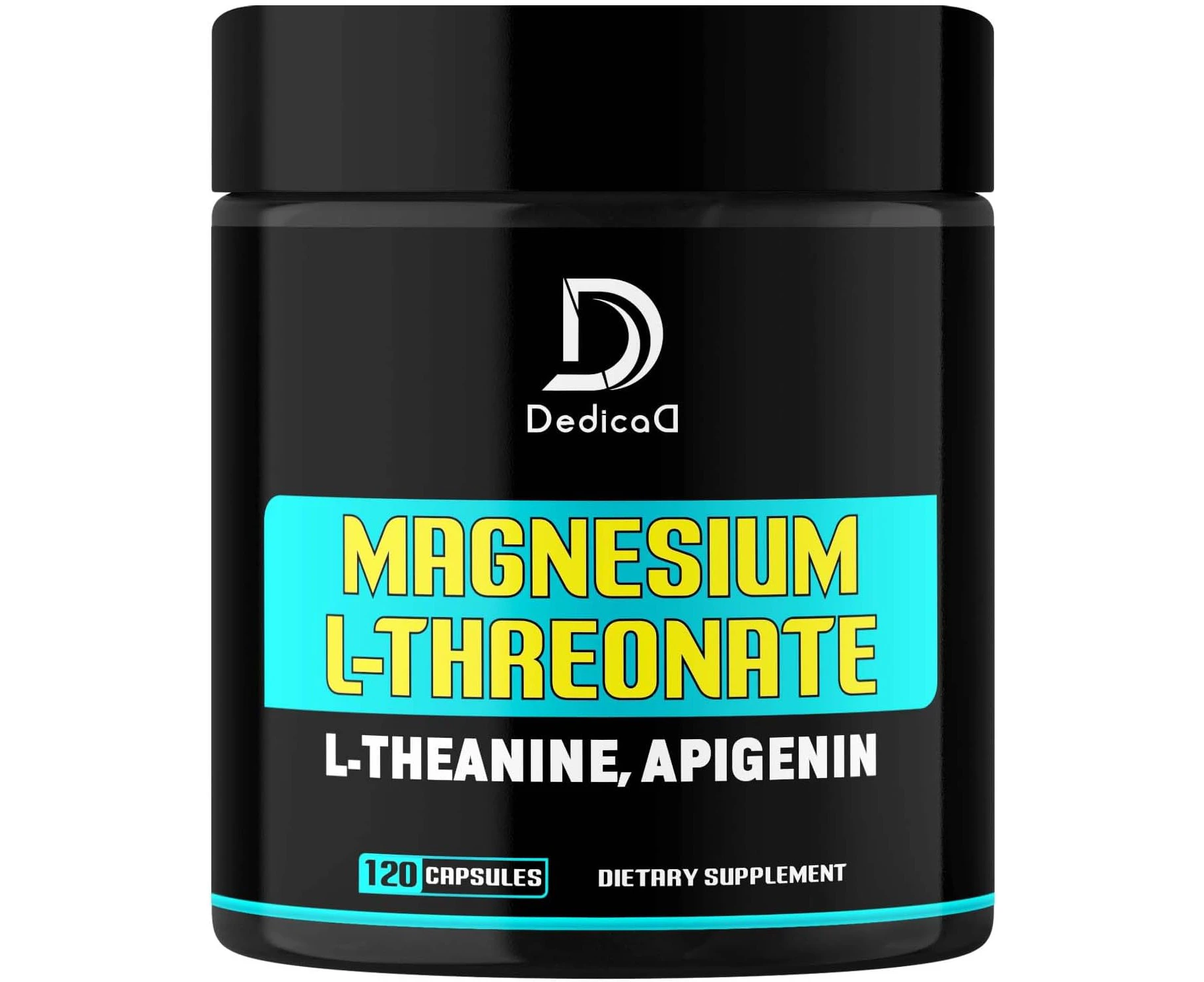 2250MG Magnesium L-Threonate w. L-Theanine & Apigenin - 120 Capsules - Triple Magnesium Complex Supplement