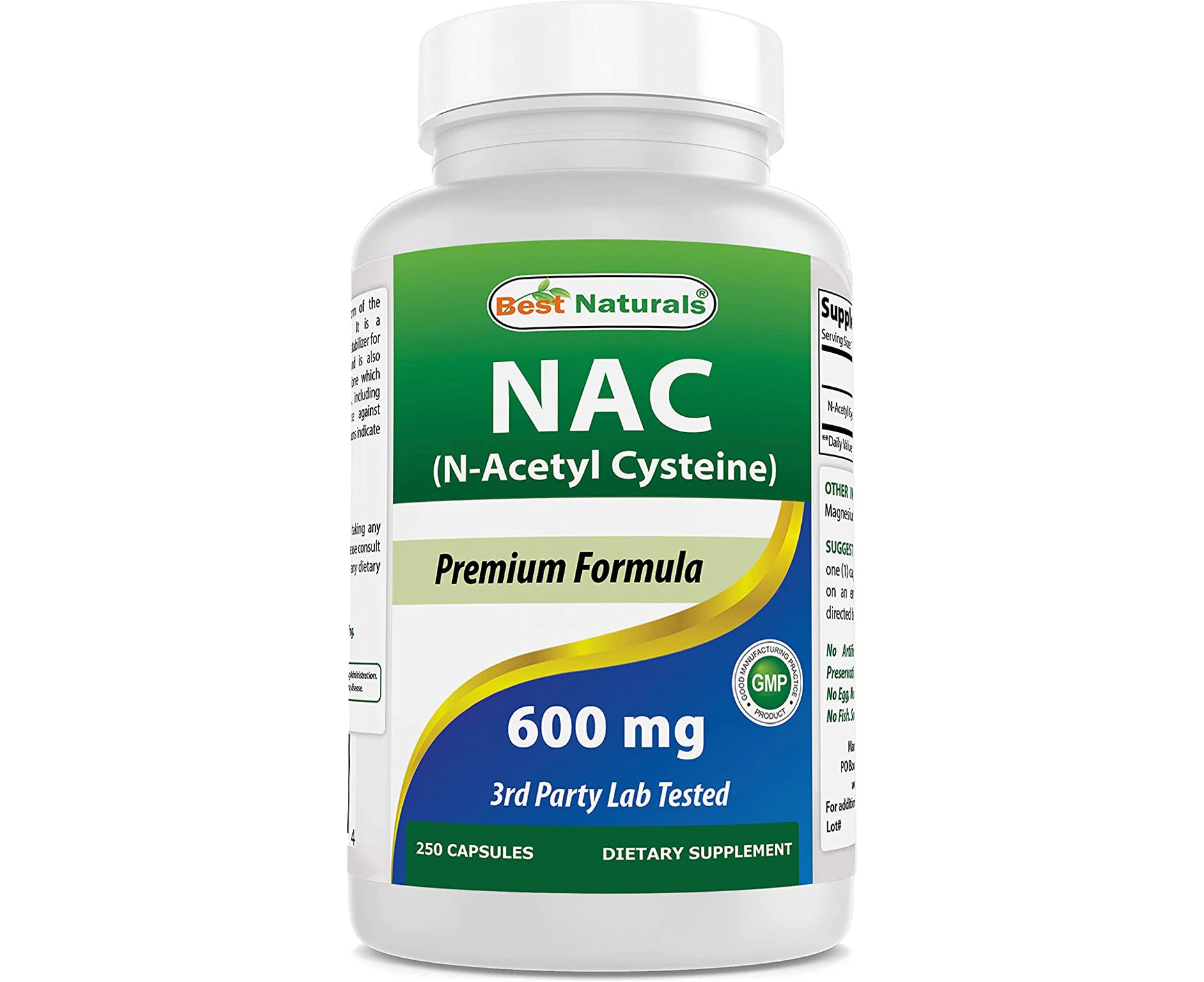 Best Naturals Nac N-Acetyl-Cysteine 600 Mg 250 Capsules