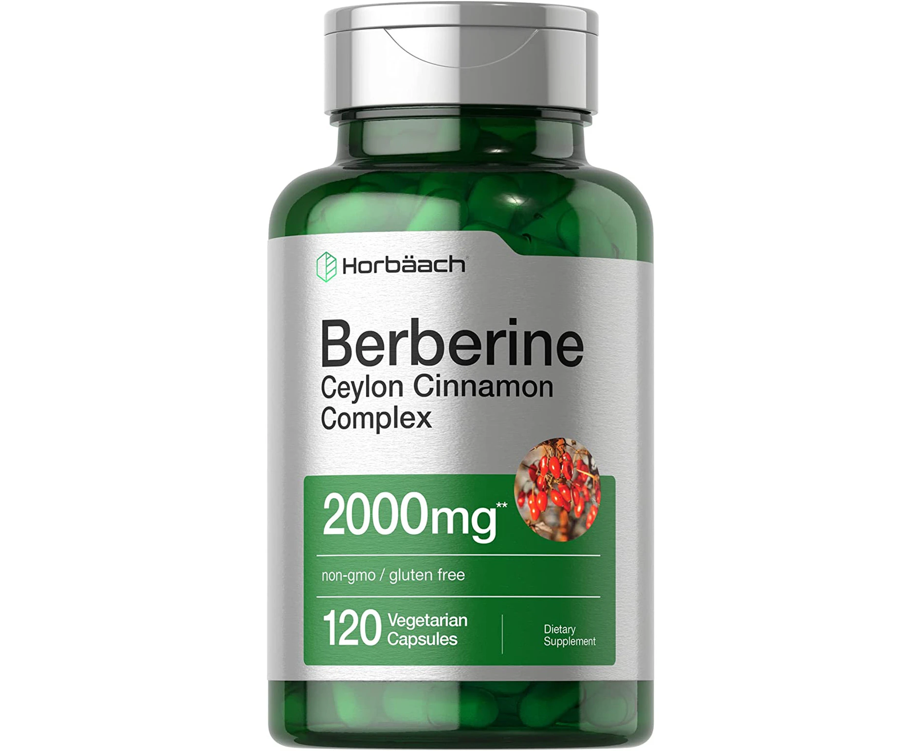 Berberine Plus Ceylon Cinnamon | 2000mg | 120 Veggie Capsules | Vegetarian, Non-GMO & Gluten Free Supplement | Berberine Complex | by Horbaach