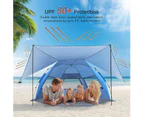 Elegear Beach Tent with 360° Removable Canopy, 4-6 Person Pop Up Sun Shade Shelter, UPF 50+ Automated Installation Double Silver Coating Portable Lightweig