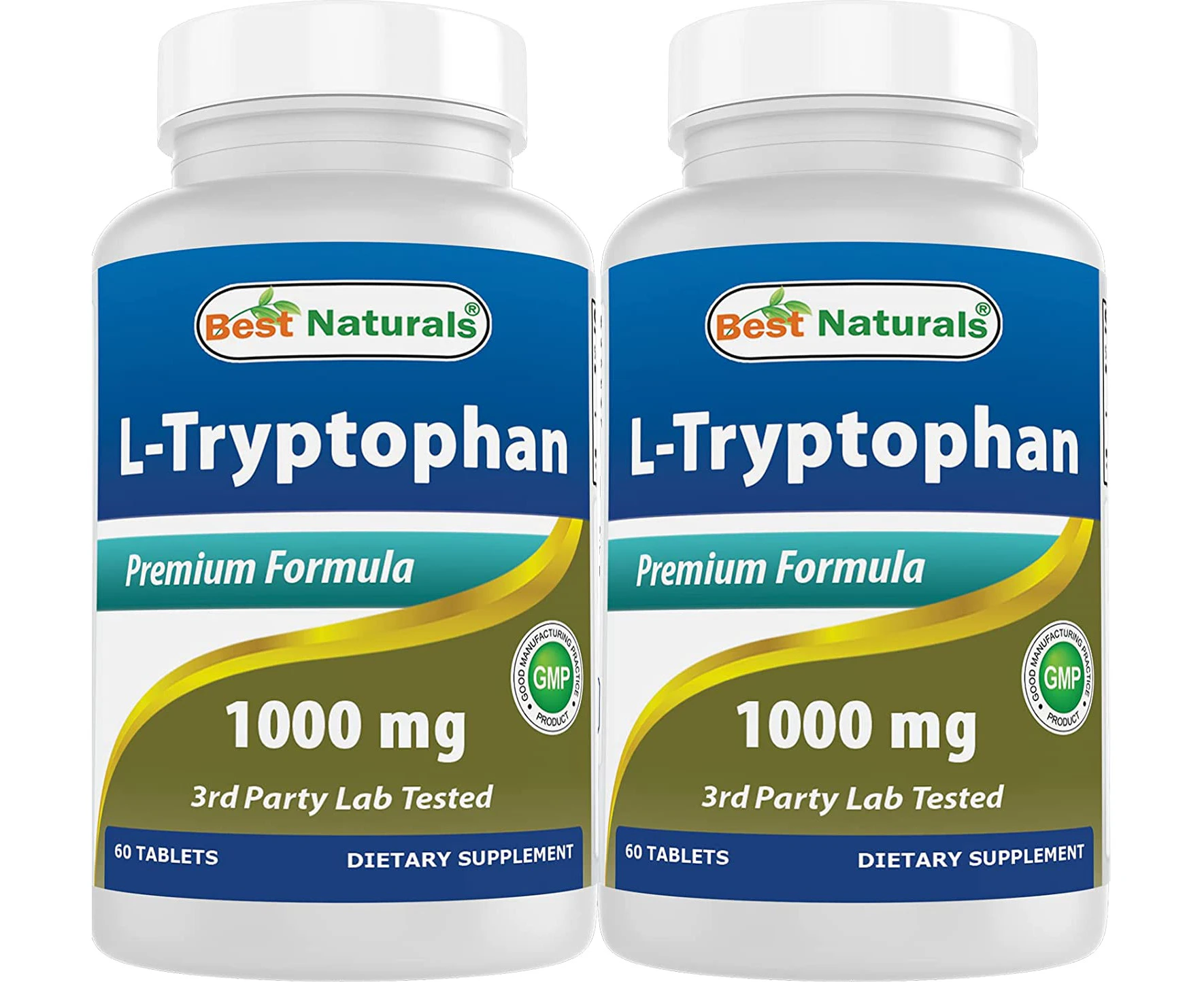 Best Naturals L-Tryptophan 1000 mg 60 Tablets (60 Count (Pack of 2))