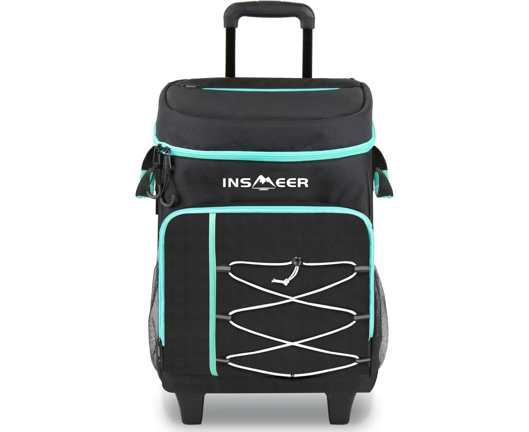 INSMEER 30L Detachable Cooler Bag with Wheels and Handles, Three Carrying Modes - Leak-Proof, Heat Insulation, and All-Terrain Rolling Cooler Bag, Suitable