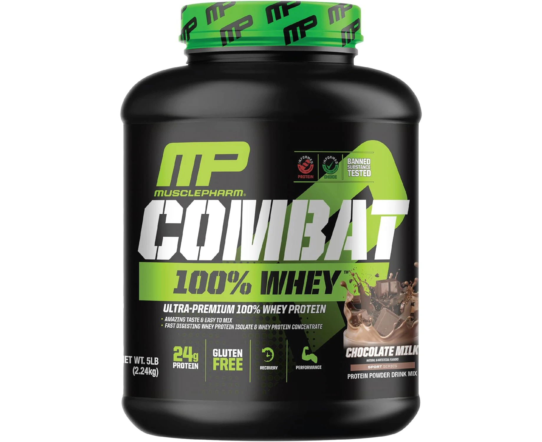 MusclePharm Combat 100% Whey Protein Powder, Chocolate Milk, 5 Pound