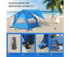 Elegear Beach Tent with 360° Removable Canopy, 4-6 Person Pop Up Sun Shade Shelter, UPF 50+ Automated Installation Double Silver Coating Portable Lightweig