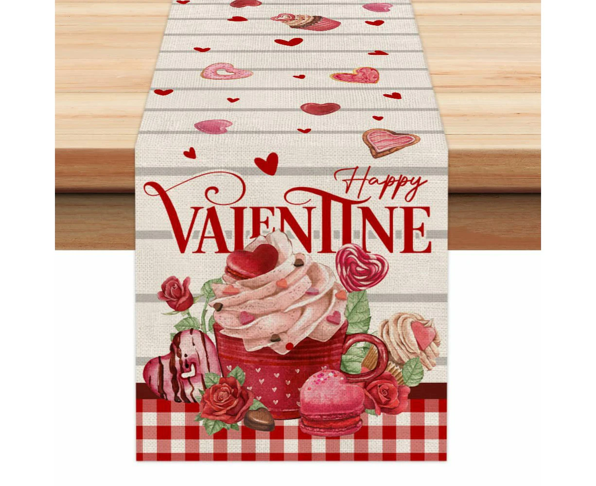 Valentine'S Day Table Runner Home Dining Room Living Room Dining Table Indoor Outdoor Holiday Decoration Tablecloth,40Cm*140Cmstyleo