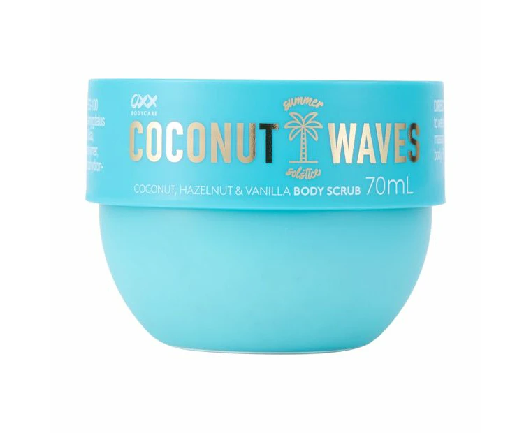 Coconut Waves Summer Solstice Body Scrub 70ml, Coconut, Hazelnut and Vanilla - OXX Bodycare