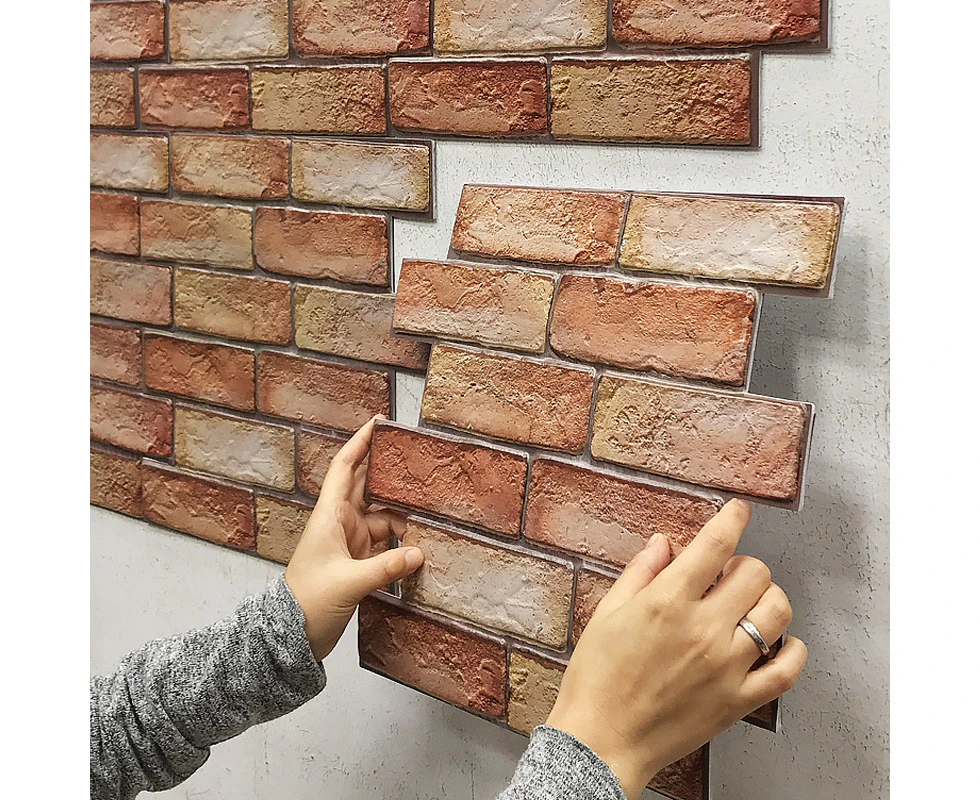 3D Wall Stickers Wall Skirt Stickers Self-Adhesive Brick Waterproof And Moisture-Proof Wallpaper Renovation,Transparentb01A(30*30)