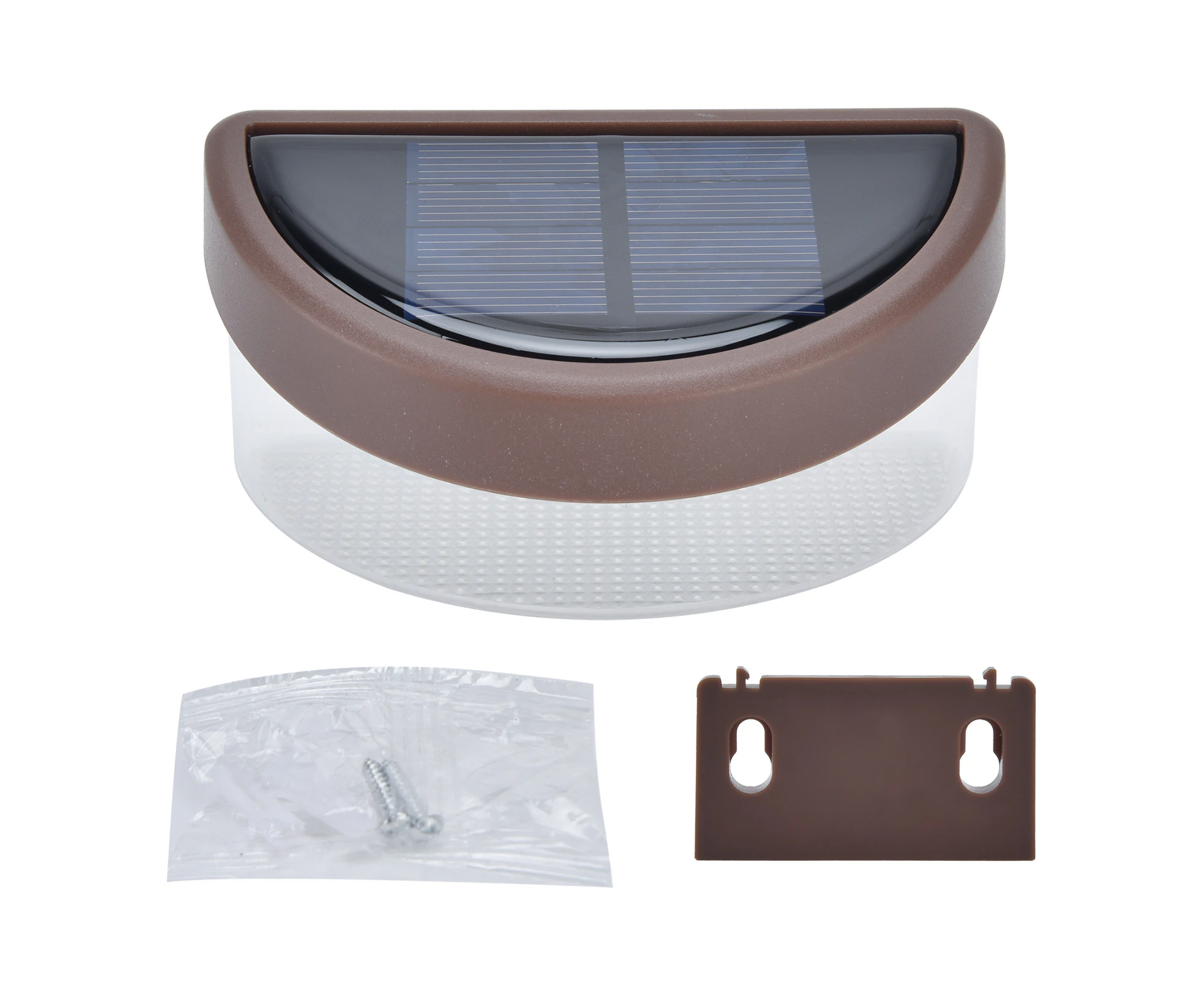 2V LED Light Solar Charging Lights Waterproof Deck Lamp Outdoor Decorative Lamp for Courtyard Terrace GardenBrown White Light