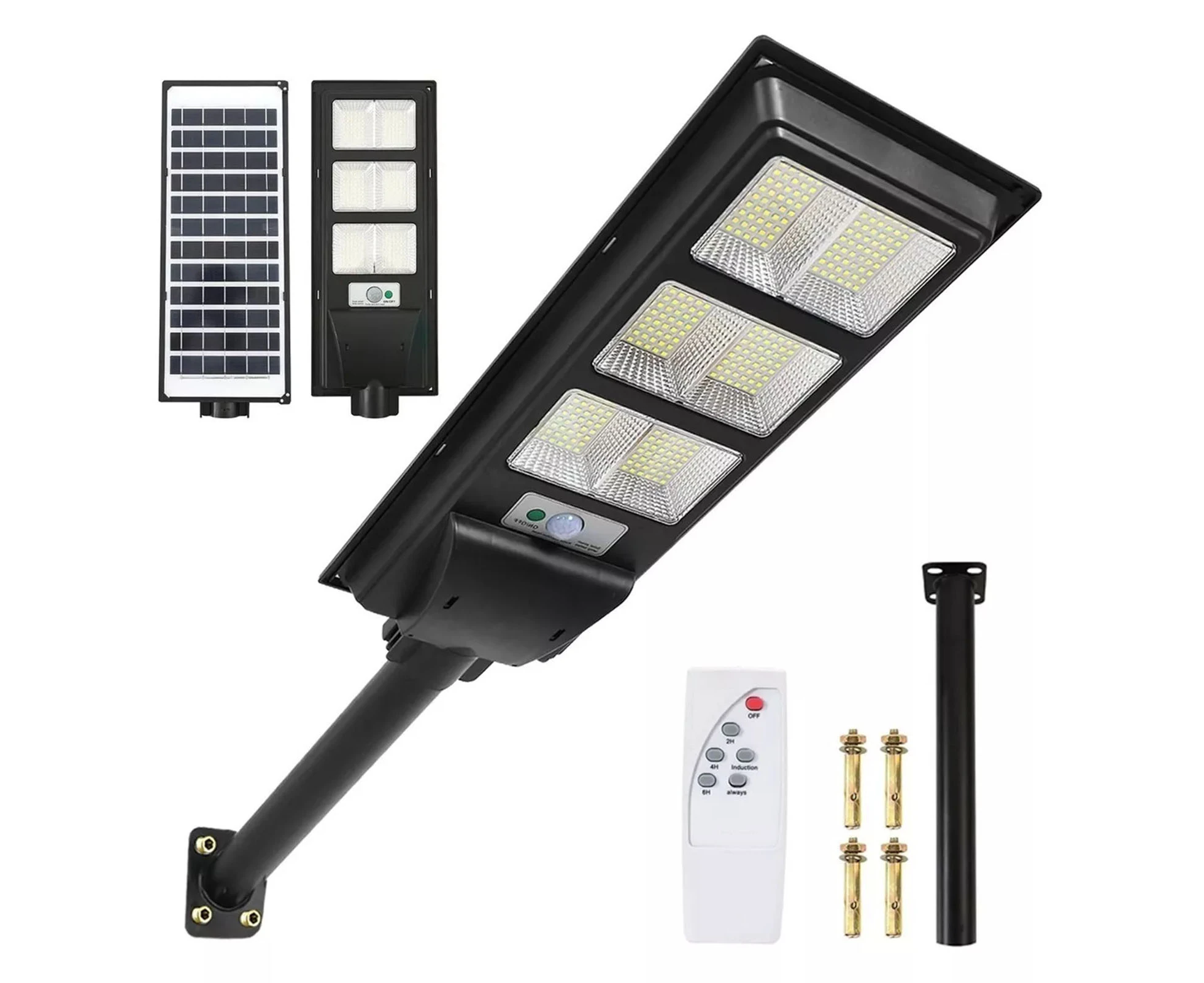 90W LED Solar Street Light Outdoor Waterproof Solar Powered Street Light Human Body Sensing Lamp with Remote Control