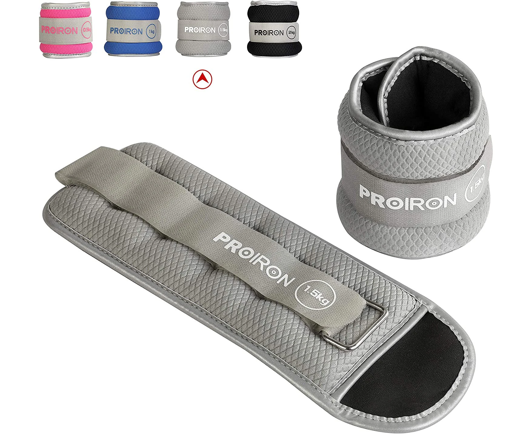 PROIRON Ankle Weights, Wrist Weights 1 Pair 0.5 1 1.5 2KG Reflective Leg Arm Weights for Women Men Kids With Adjustable Straps Weighted Ankle Weights Set f