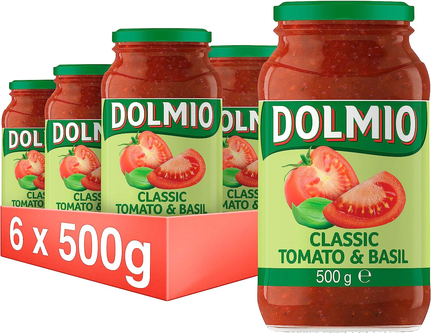 Dolmio Classic Tomato Pasta Sauce with Basil, 6 x 500g