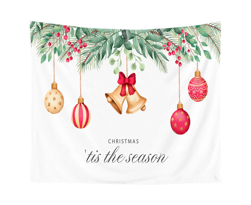 Christmas Tapestry Dormitory Room Decorative Cloth Cartoon Letters Christmas Background Cloth Bedroom Bedside Hanging Cloth,Matte Style150*150	Cmstyle Q