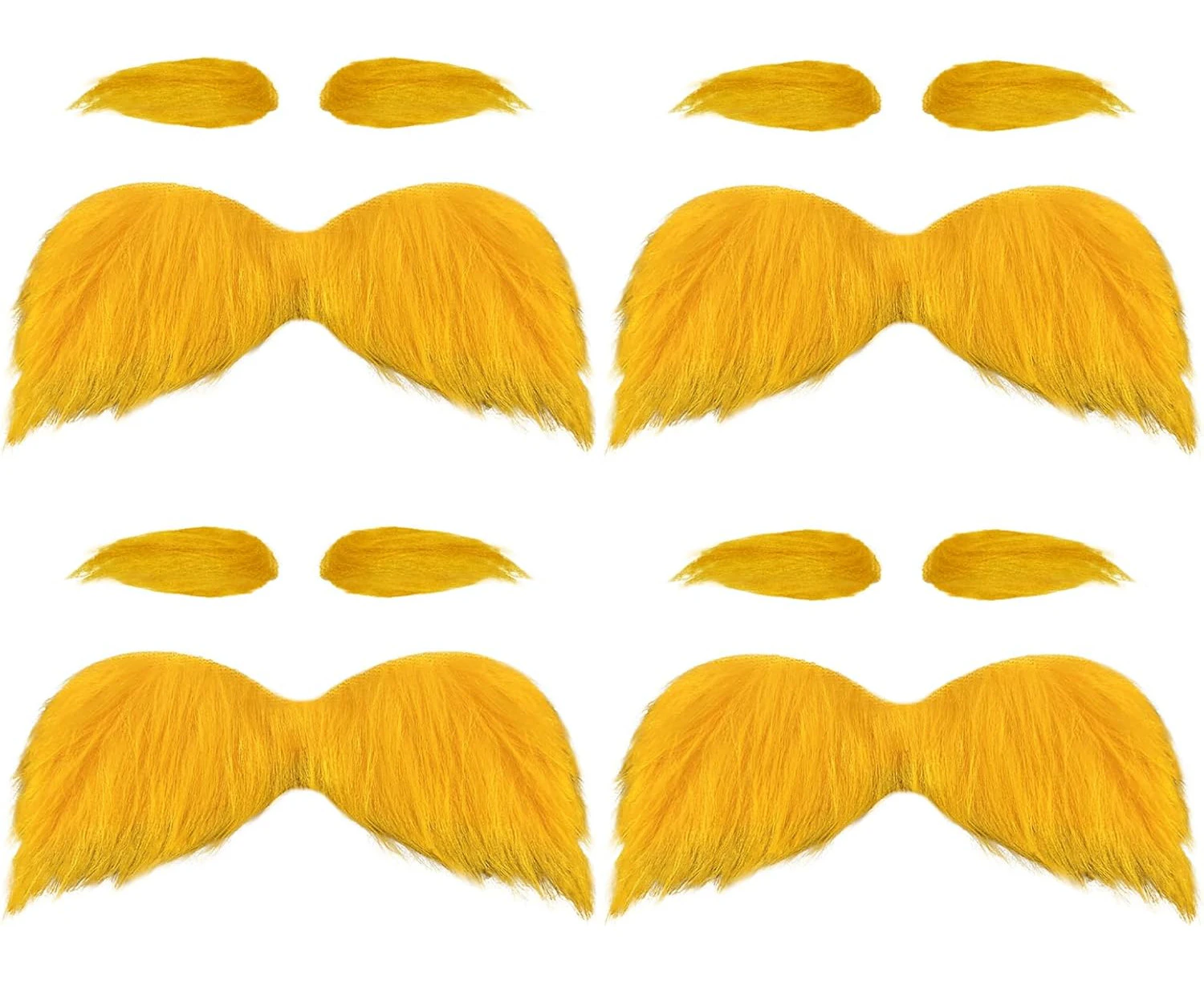 Luvfamday Yellow Mustache and Eyebrows Cosplay Costume Accessories Funny Party Favors Men Women