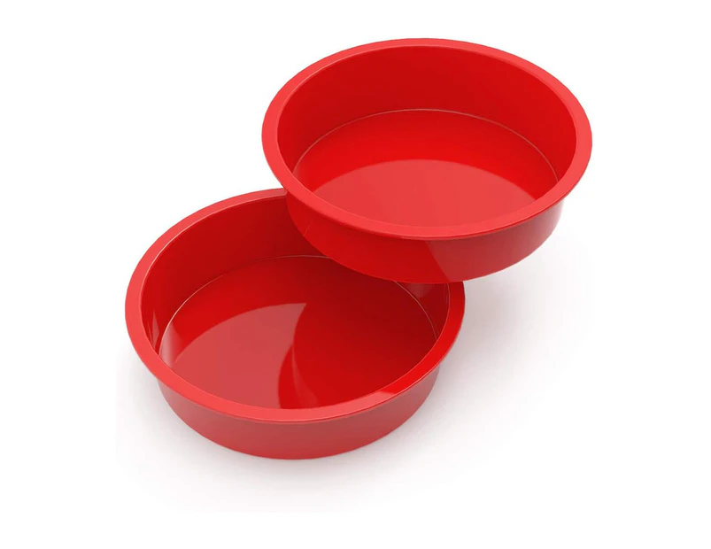 Set of 2 Round Silicone Baking Molds, 16cm Non-Stick Round Baking Mold