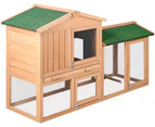 i.Pet Chicken Coop Large Rabbit Hutch, 138 x 49 x 85cm Coops Wooden Pet House Run Cage Walk in Guinea Pig Ferret Bunny Hen Chook, Outdoor Metal Door Roof L