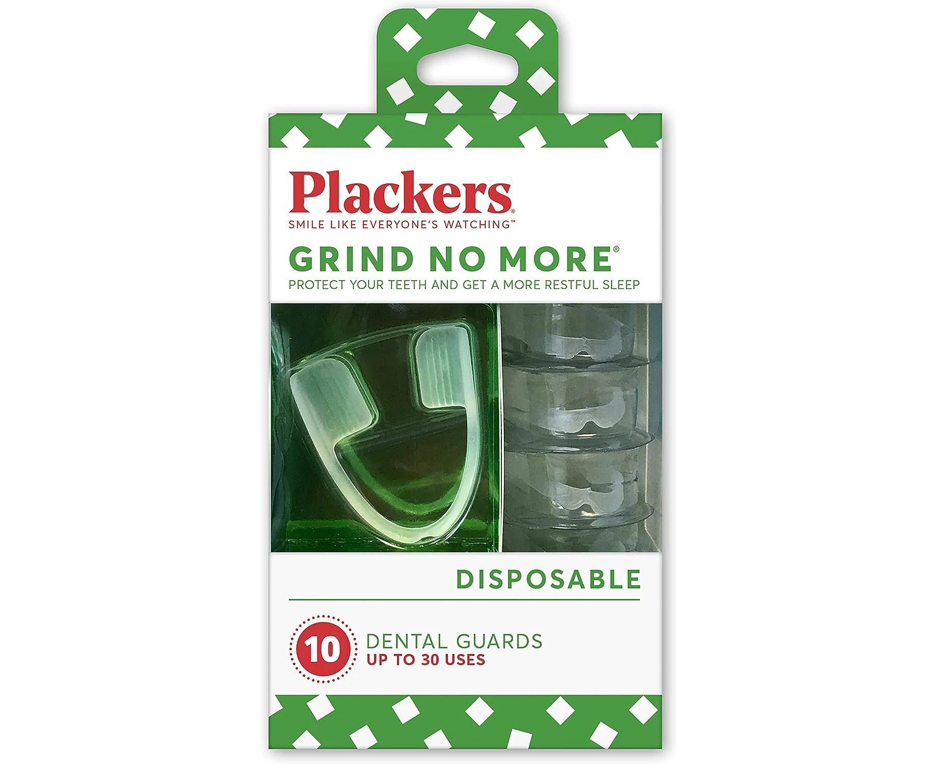 Plackers Grind No More Night Guard, Nighttime Protection for Teeth, BPA Free, Sleep Well, Ready to Wear, Disposable, One Size Fits All, 16 Count